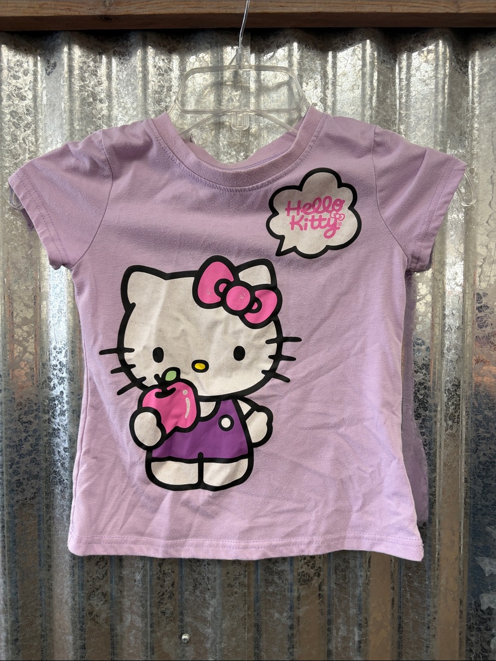 Hello Kitty Lavender Tee with Pink Bow Graphic